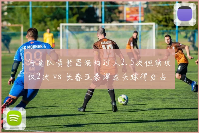 河南队黄紫昌场均过人2.5次但助攻仅2次 vs 长春亚泰谭龙头球得分占比70%，本土攻击手武器库单一化